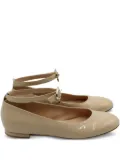 Gianvito Rossi patent-leather ankle-strap flats - Neutrals