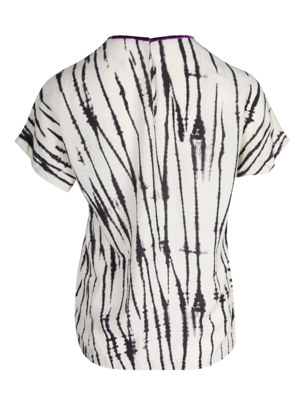 Dries Van Noten Pre-Owned abstract-print velvet-trimmed blouse | Image 2