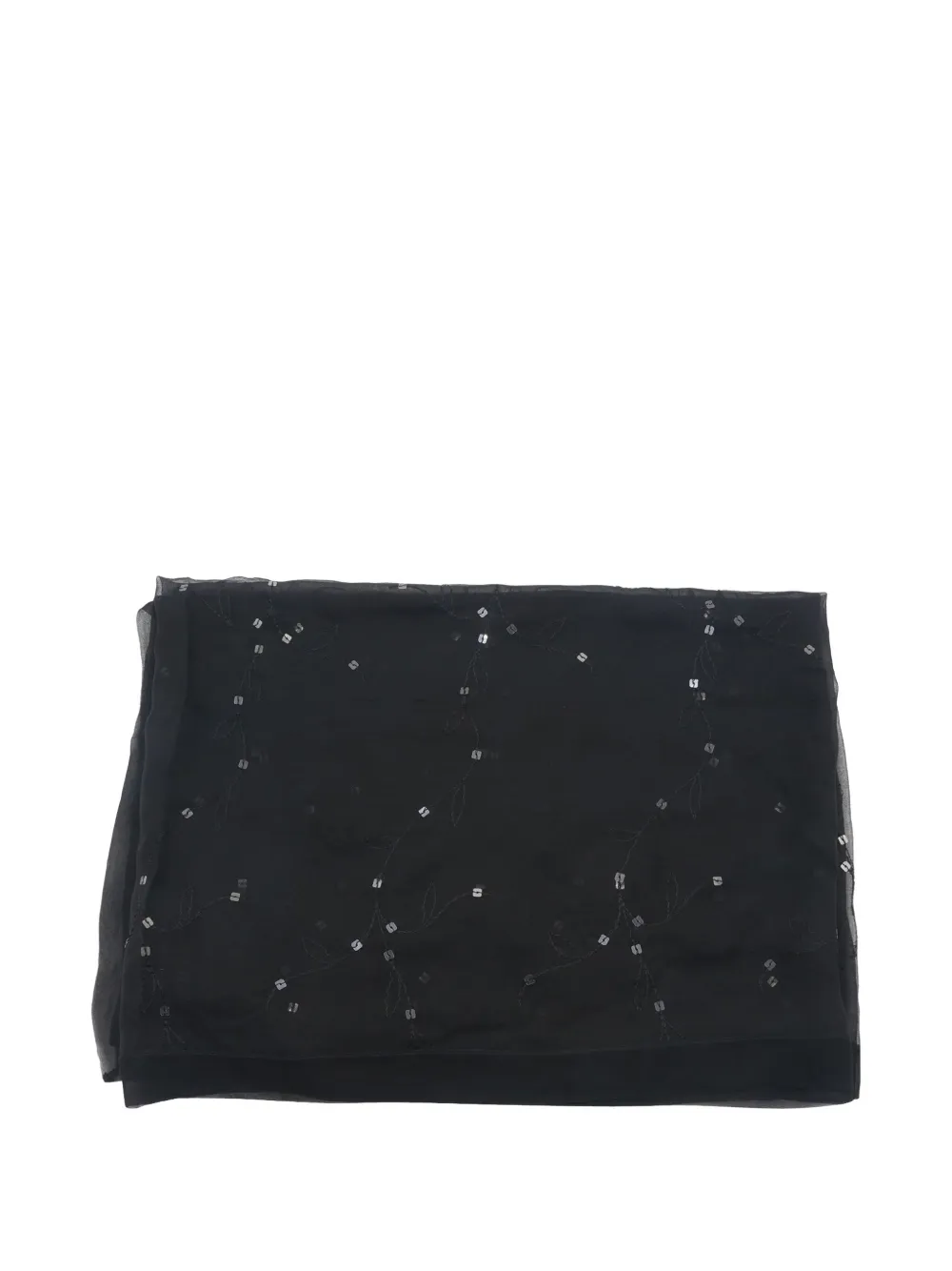 Pre-owned Giorgio Armani Sequin-embellished Scarf In Black