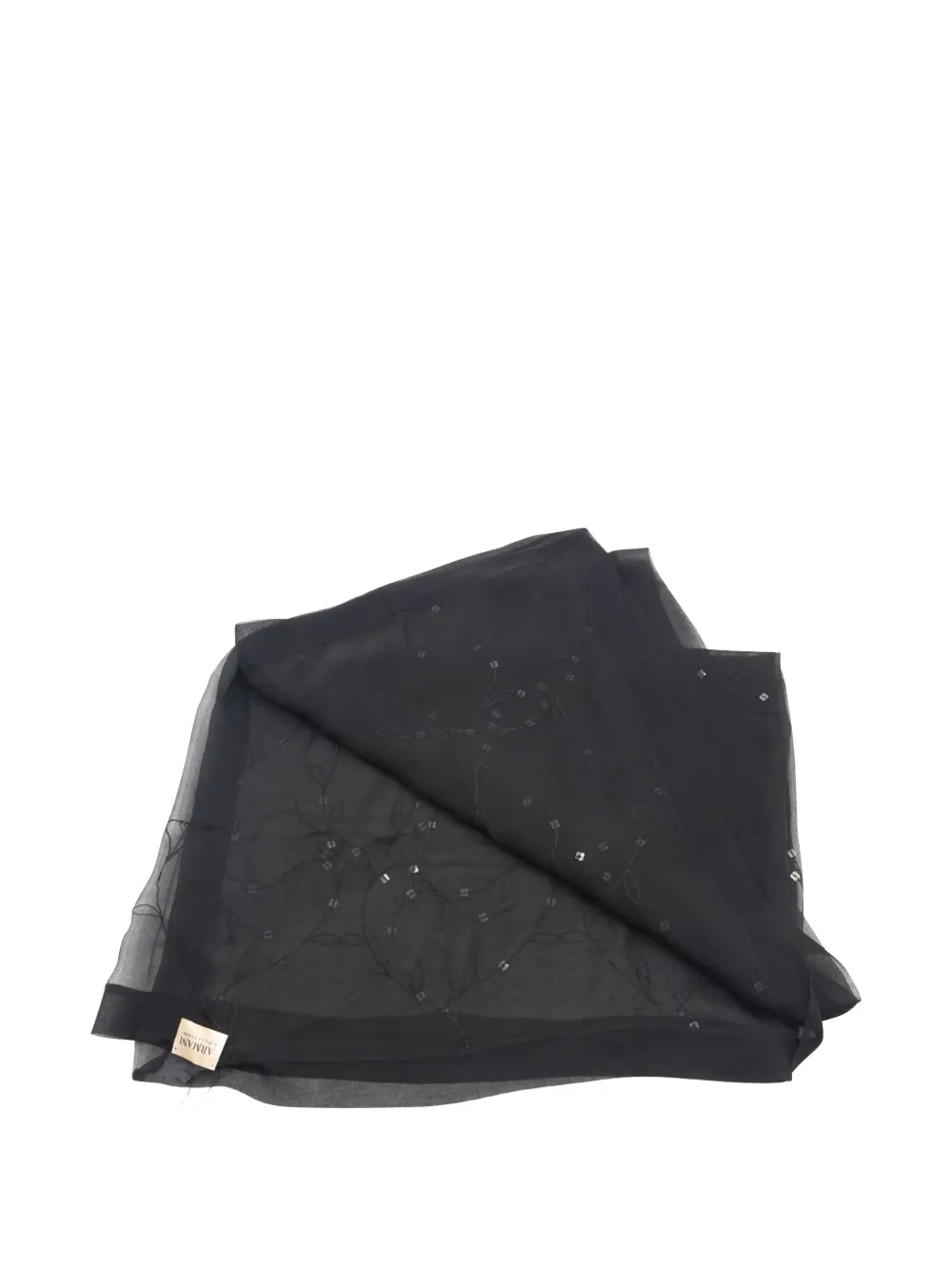 Pre-owned Giorgio Armani Sequin-embellished Scarf In Black