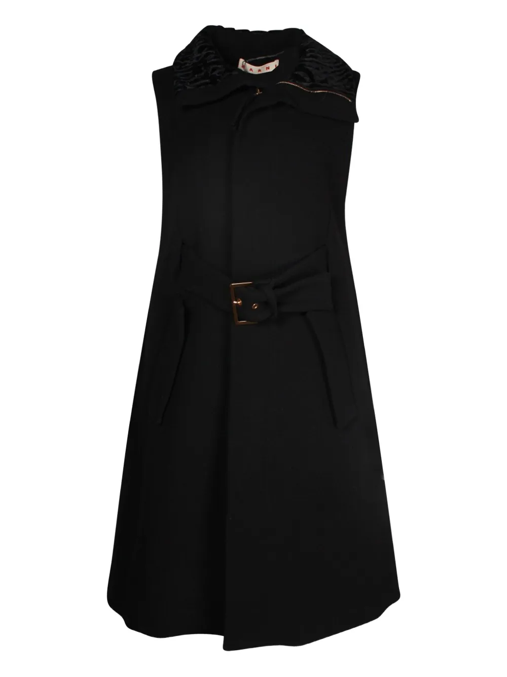 Pre-owned Marni Belted Sleeveless Coat In Black