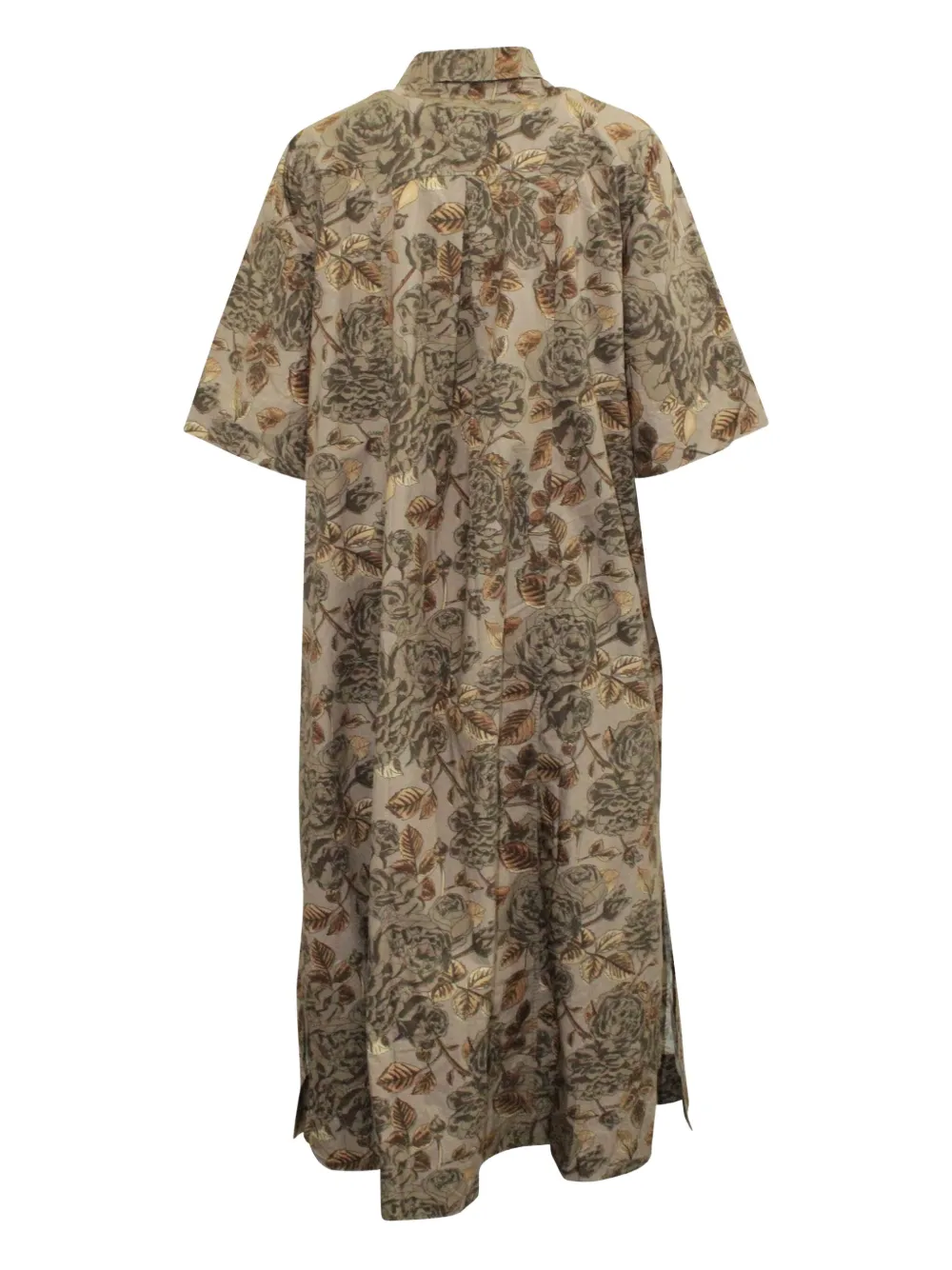 GANNI floral-print shirt dress - Bruin