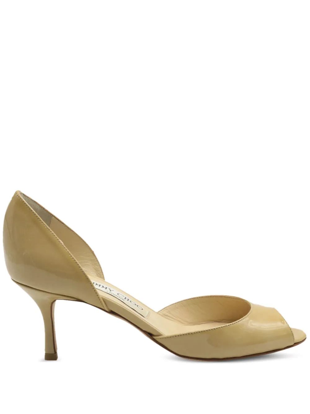 Jimmy Choo Pre-Owned Logan patent-leather peep-toe pumps | Neutrals | Image 1