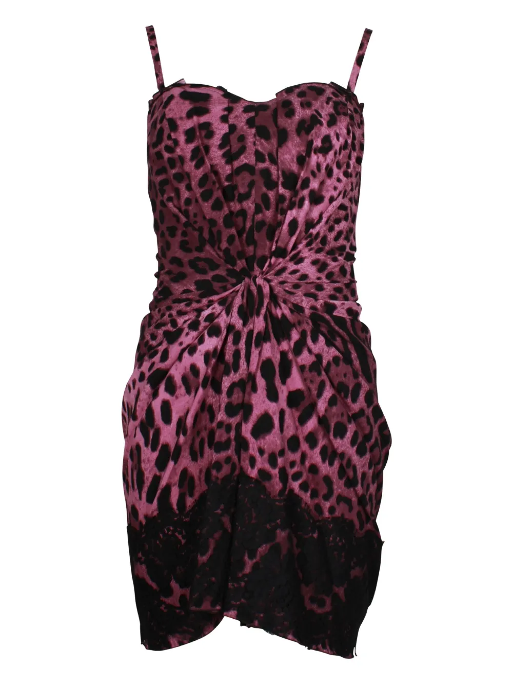 Dolce & Gabbana Pre-Owned leopard-print draped dress | Pink | Image 1