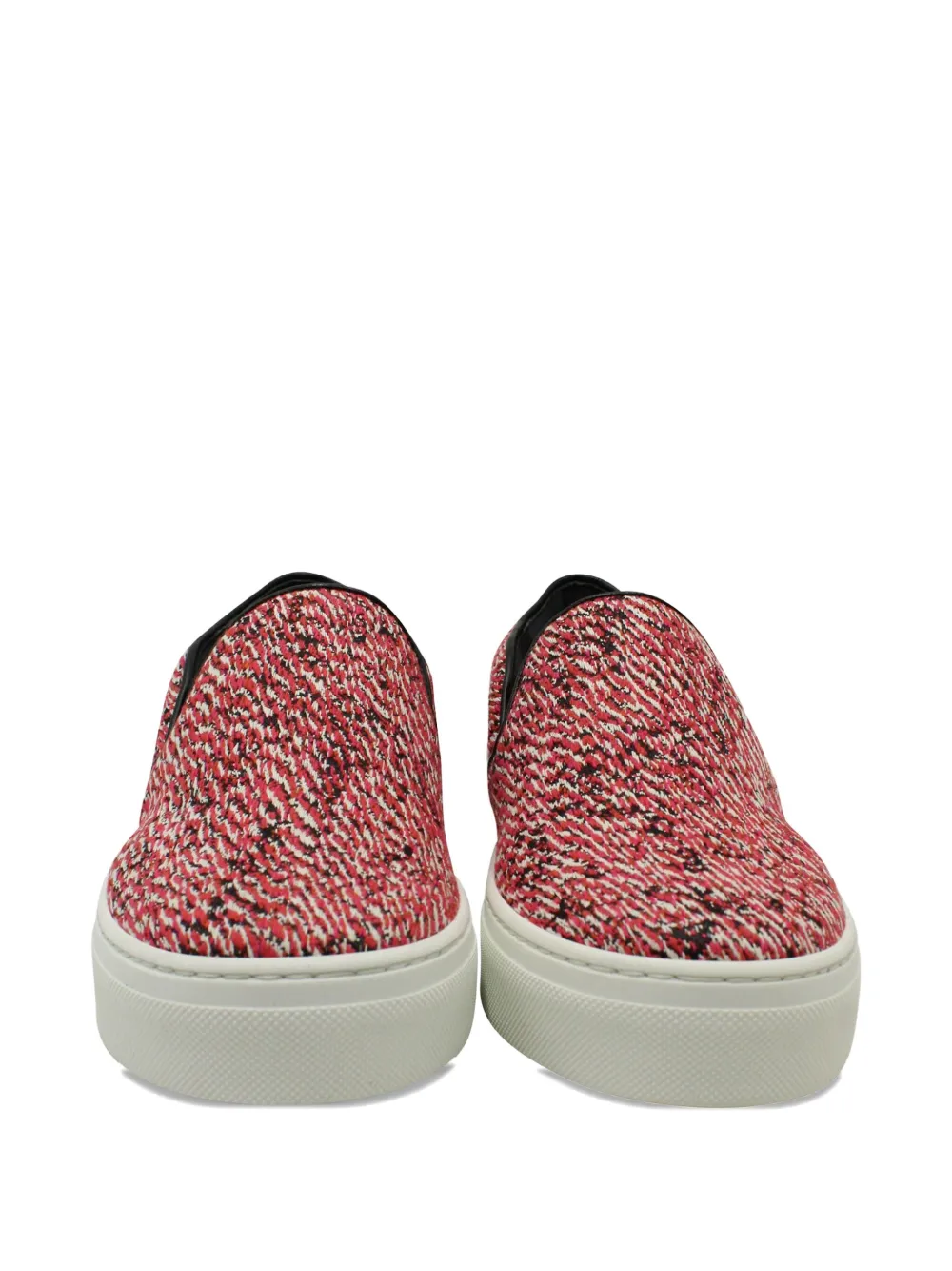 Pre-owned Celine Tweed Slip-on Sneakers In Red