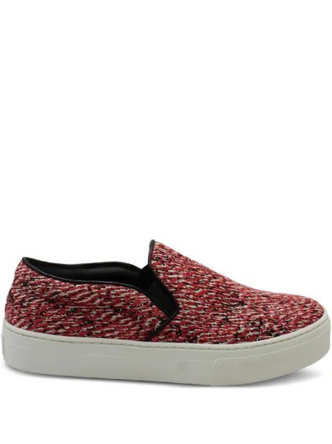 Celine Pre-Owned tweed slip-on sneakers