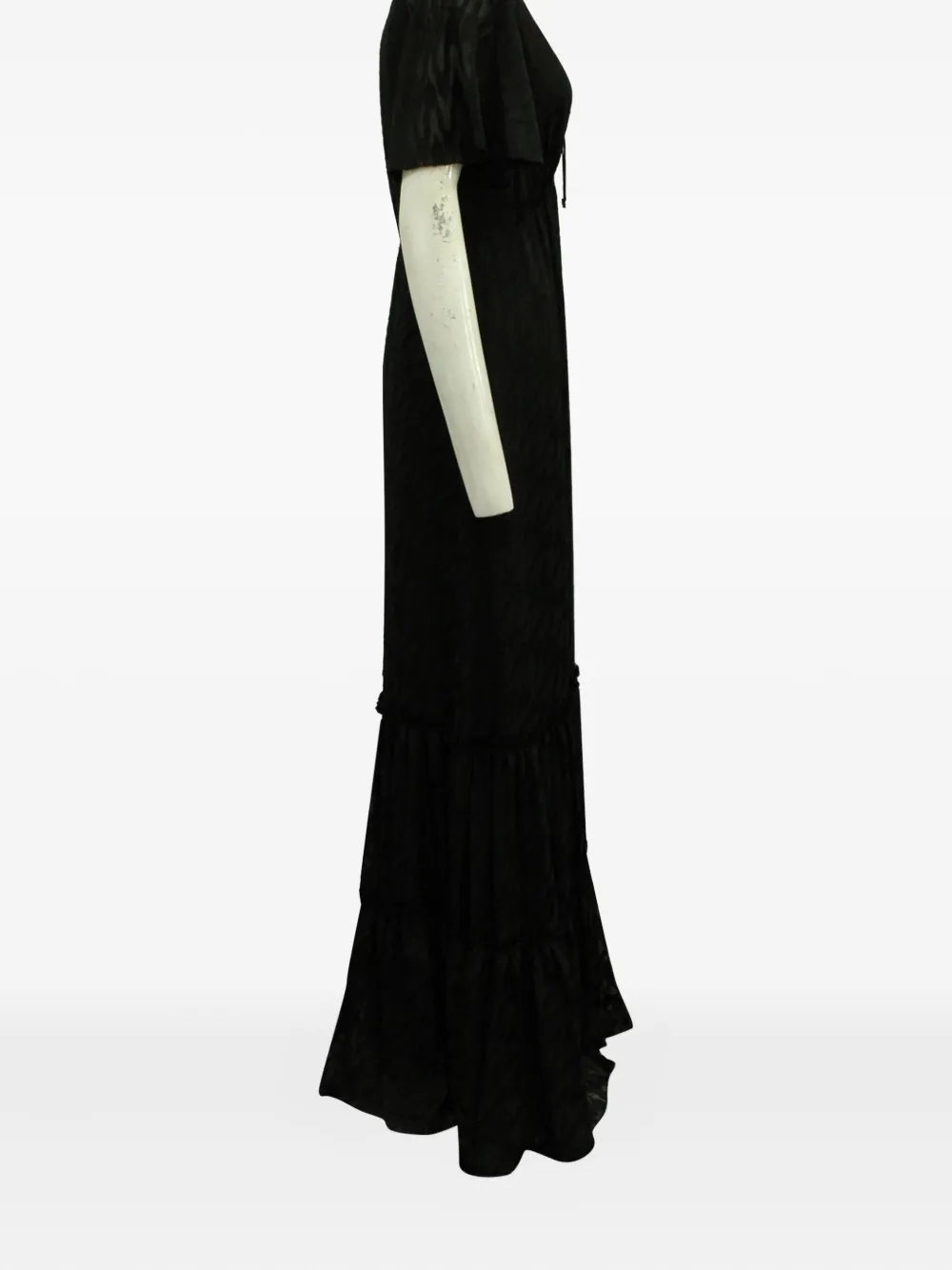 DVF Diane von Furstenberg short-sleeved tiered dress - Zwart