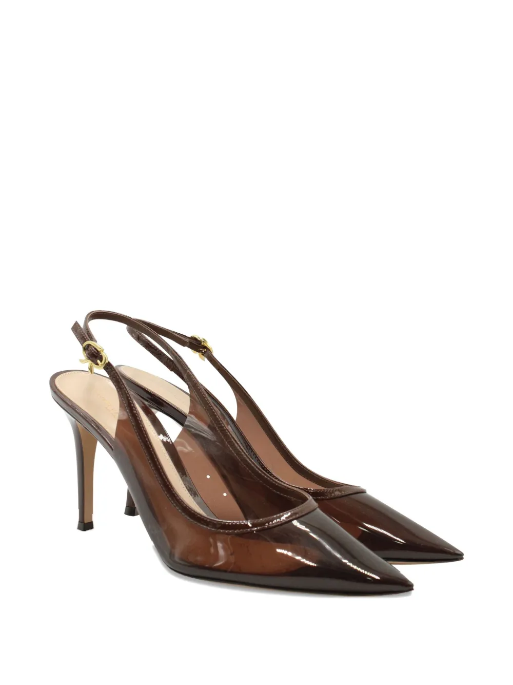 Gianvito Rossi 85 translucent slingback pumps - Bruin