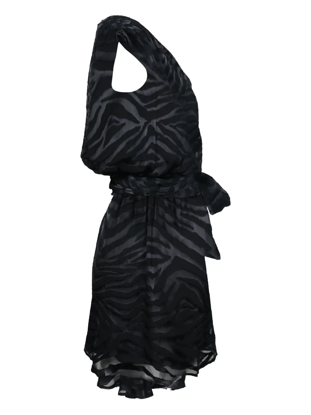 Pre-owned Alice And Olivia Essie Tiger-print Dress In Black