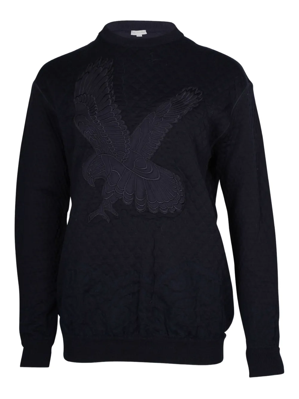 Stella McCartney Pre-Owned quilted eagle-embroidered sweater | Blue | Image 1