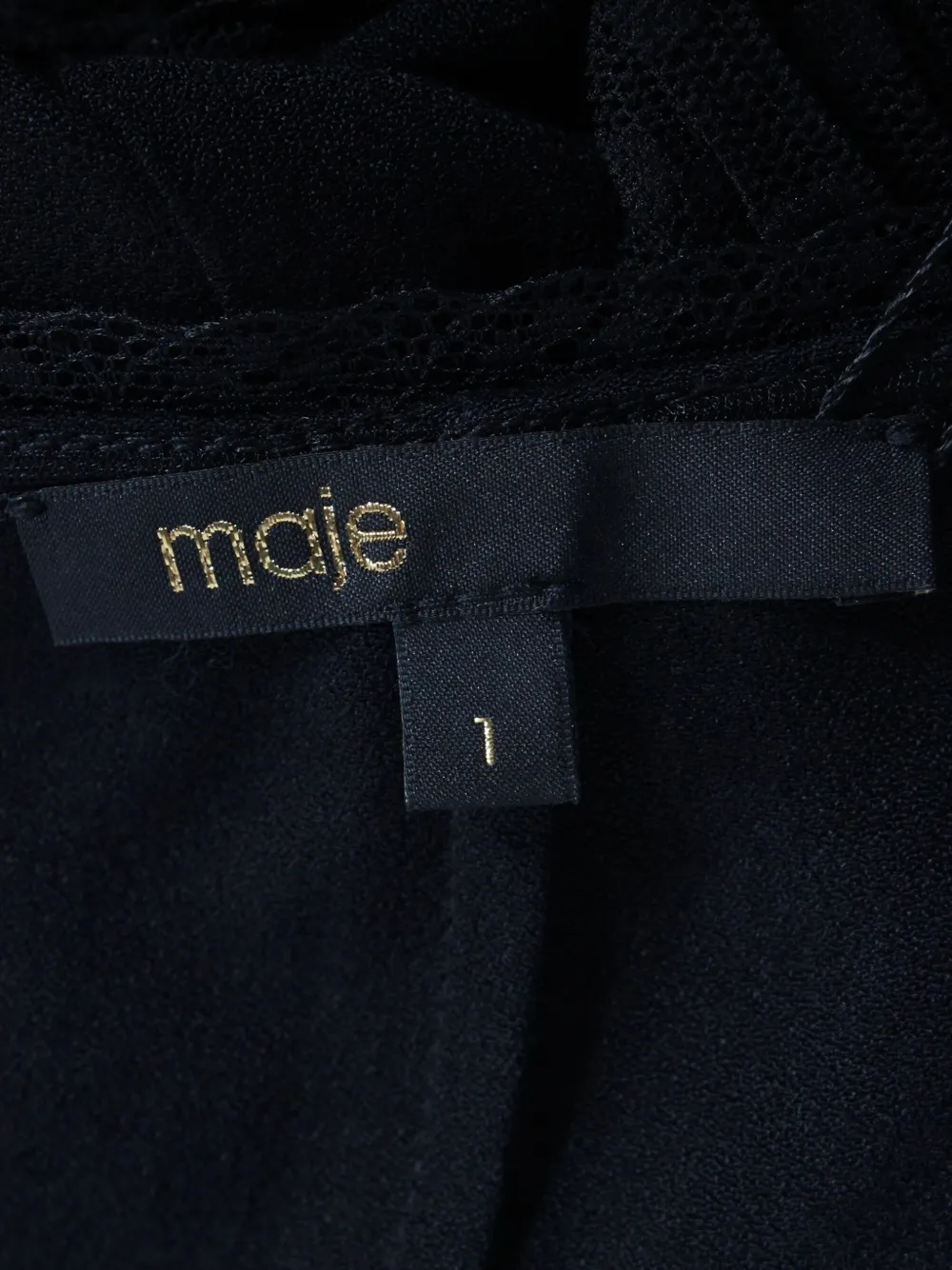 Pre-owned Maje Swiss-dot Pleated Dress In Black