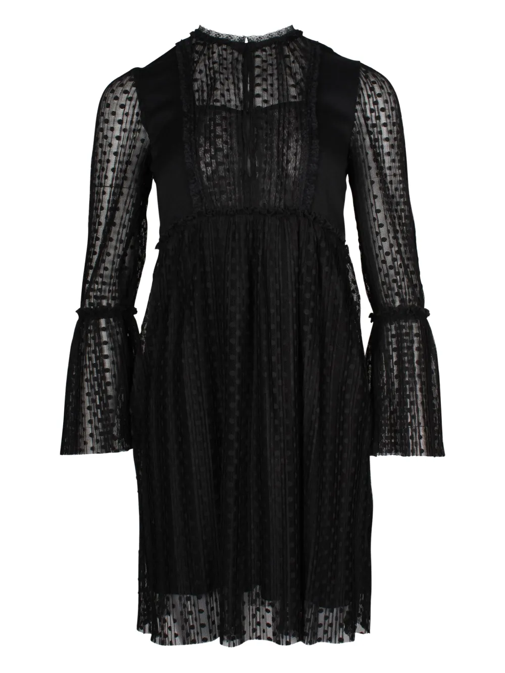 Maje Swiss-dot pleated dress | Black | Image 1