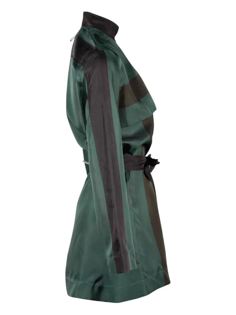 Pre-owned Hermes Silk Belted Shirt In Green