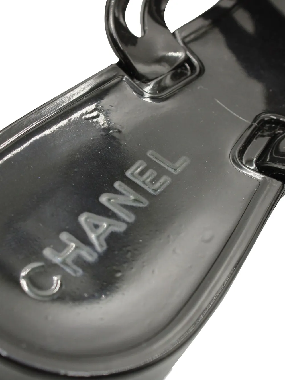 Pre-owned Chanel Camellia-detail Flip Flops In Black