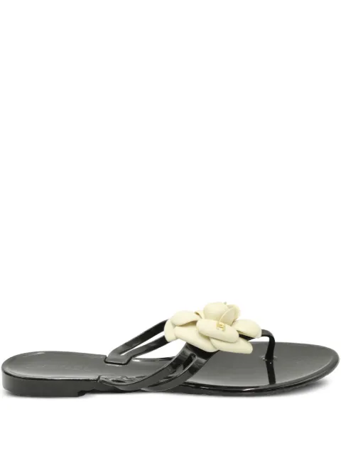 CHANEL Pre-Owned camellia-detail flip flops