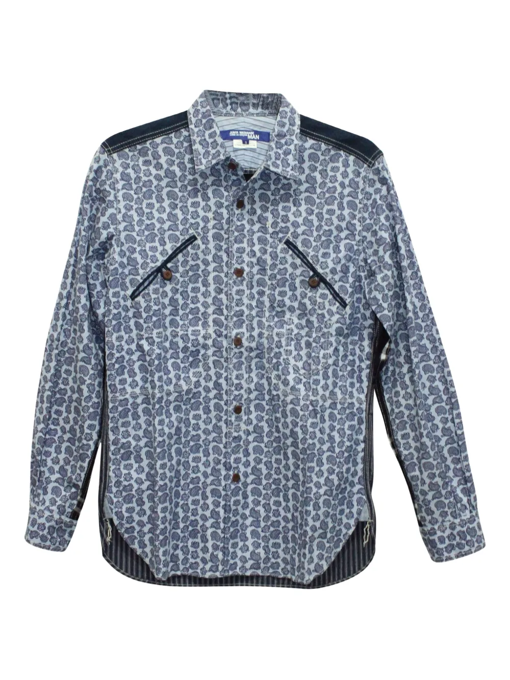 Junya Watanabe MAN Camicia con inserti denim | blu | Image 1