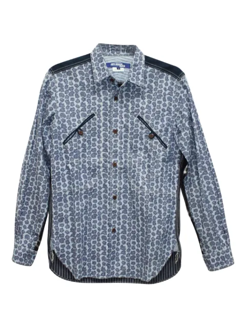 Junya Watanabe MAN denim-panel cotton shirt