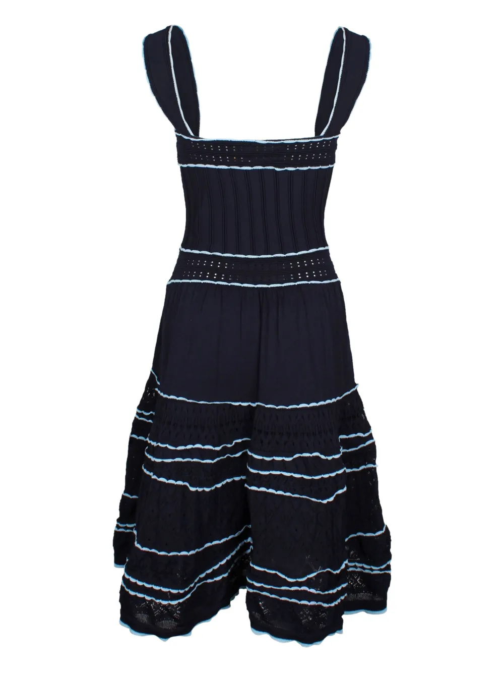 SANDRO ribbed square-neck mini dress - Blauw