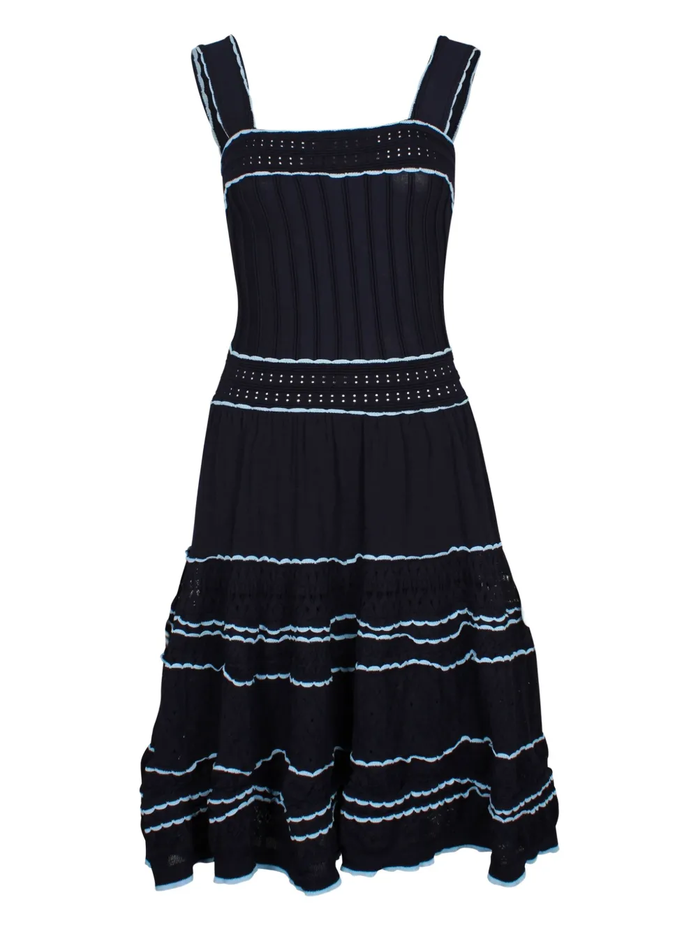 SANDRO ribbed square-neck mini dress | Blue | Image 1