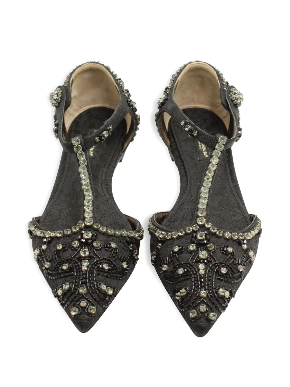 Pre-owned Dolce & Gabbana Crystal-embellished Sandals In Black