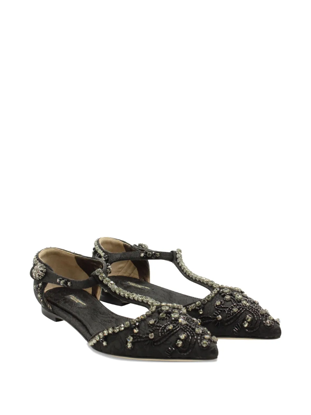 Dolce & Gabbana Pre-Owned crystal-embellished sandals - Zwart