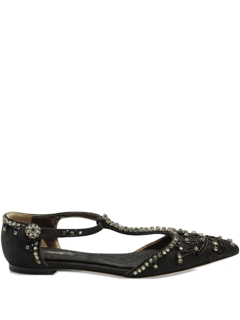 Pre-owned Dolce & Gabbana Crystal-embellished Sandals In Black