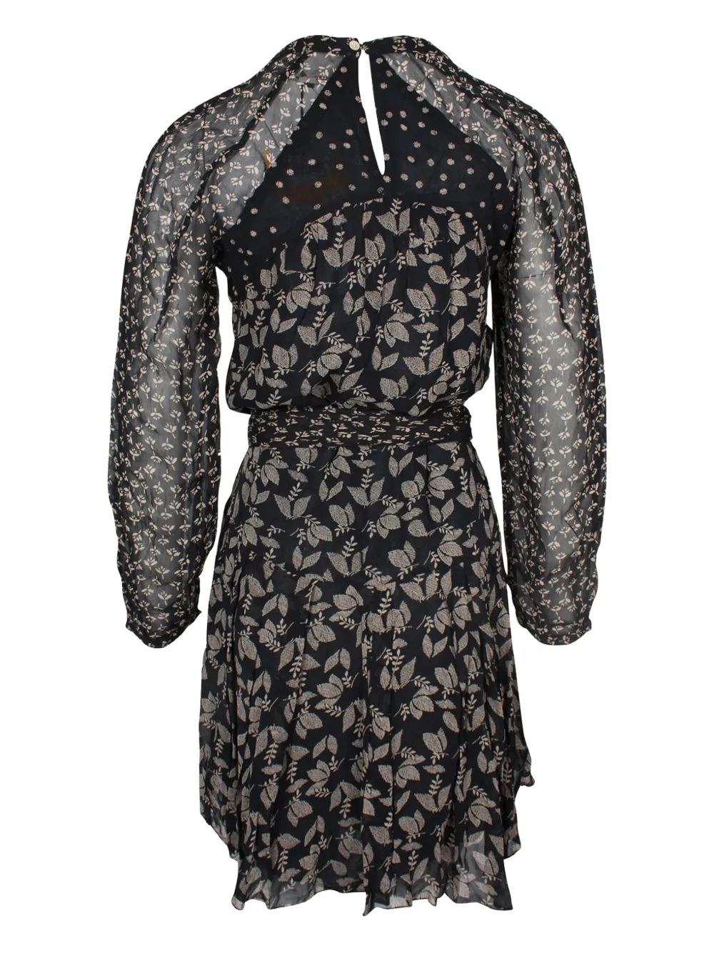 MARANT ÉTOILE leaf-print dress - Nero