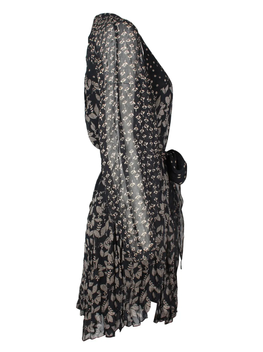 MARANT ÉTOILE Jurk met bladerprint - Zwart