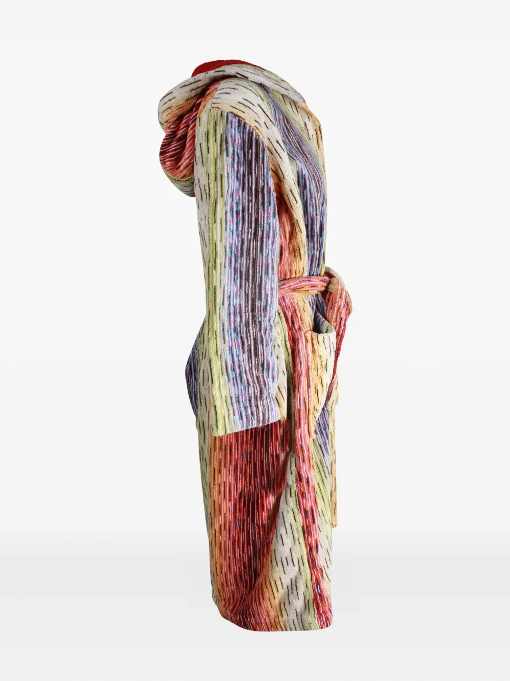 Pre-owned Missoni Striped Hooded Robe In Red