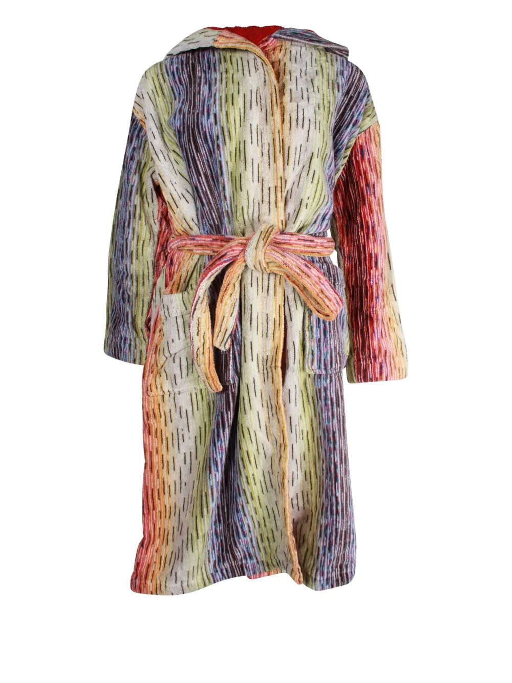 Pre-owned Missoni Striped Hooded Robe In Red