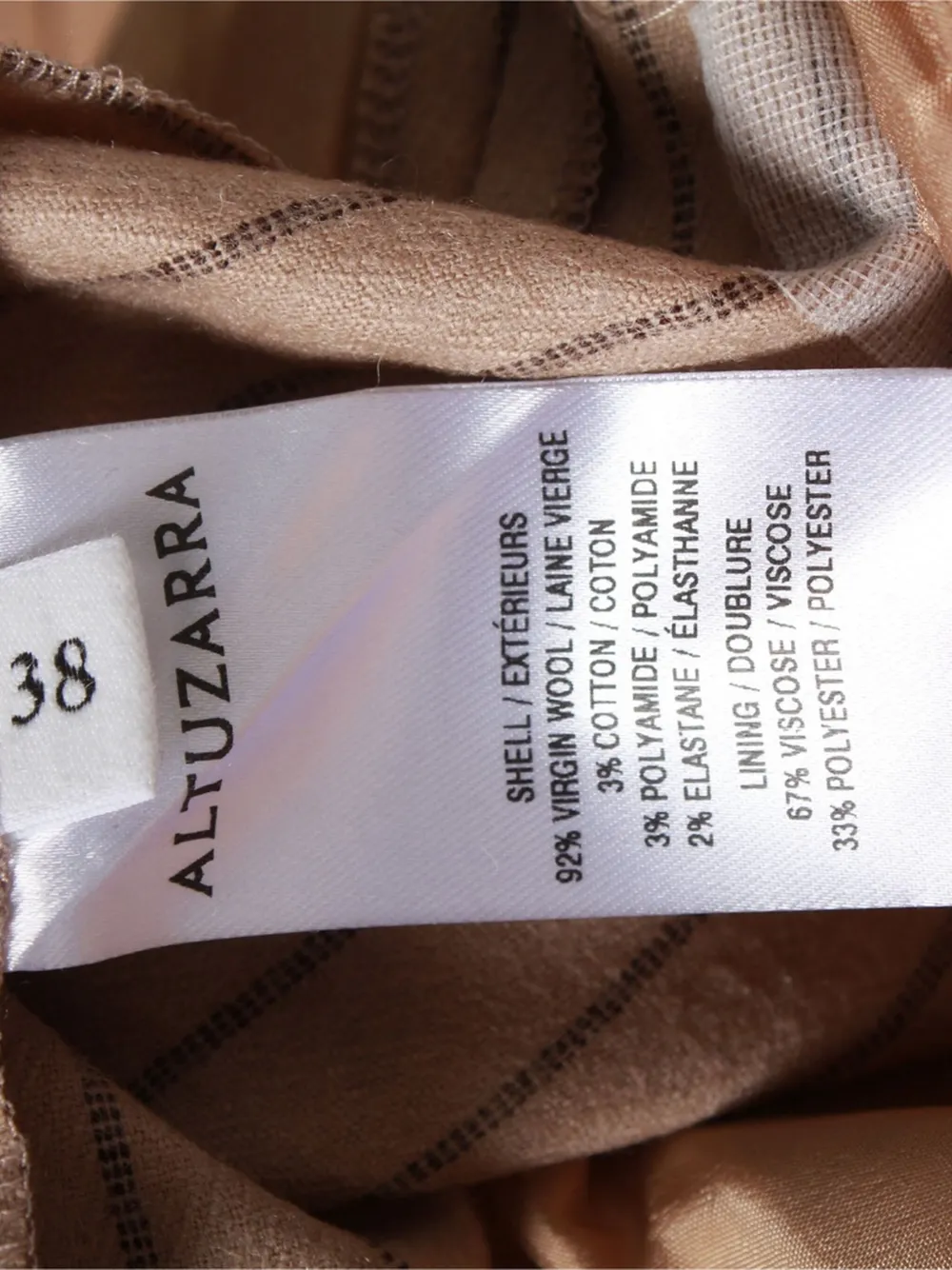 Pre-owned Altuzarra Striped Trousers In Neutral