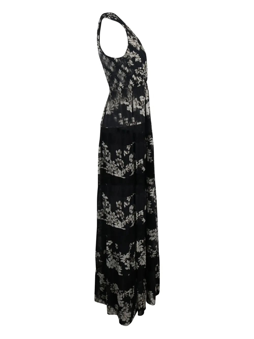 Pre-owned Alice And Olivia Floral-lace Maxi Dress In Black