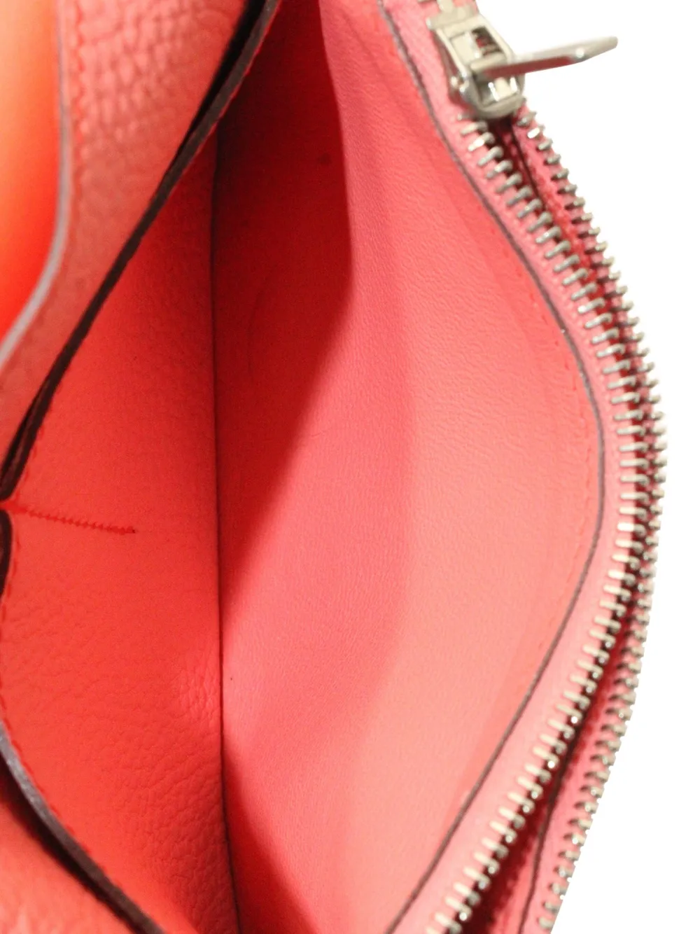 Pre-owned Hermes Dogon Leather Compact Wallet In Orange