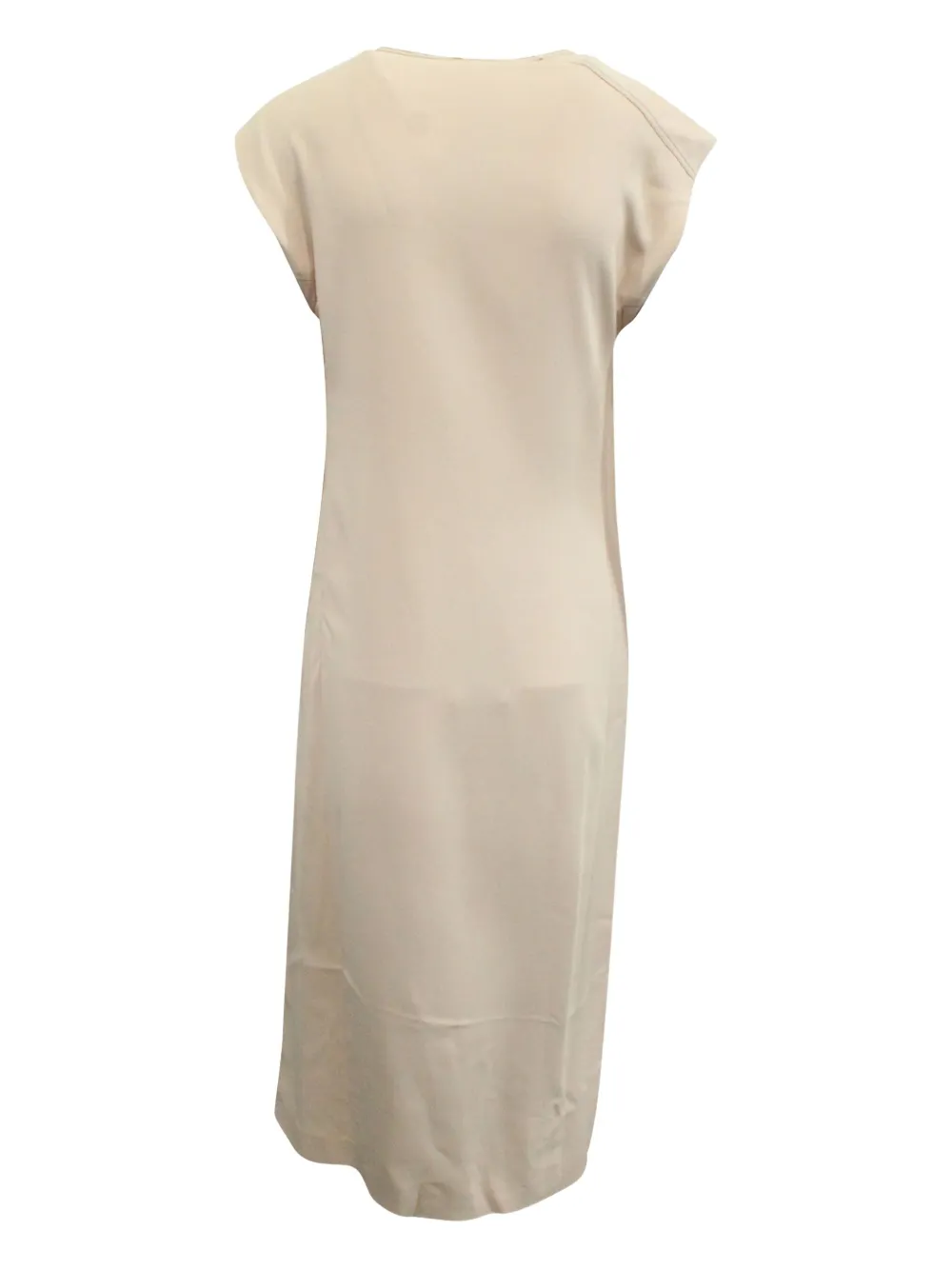 Sportmax Vintage crew-neck gathered midi dress - Beige