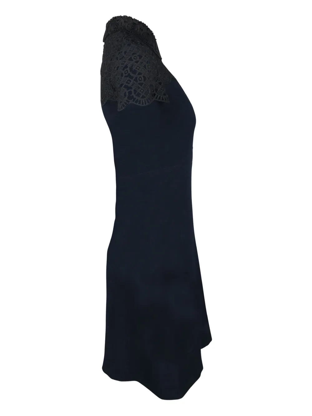 Pre-owned Sandro Beria Short Sleeve Dress In Blue