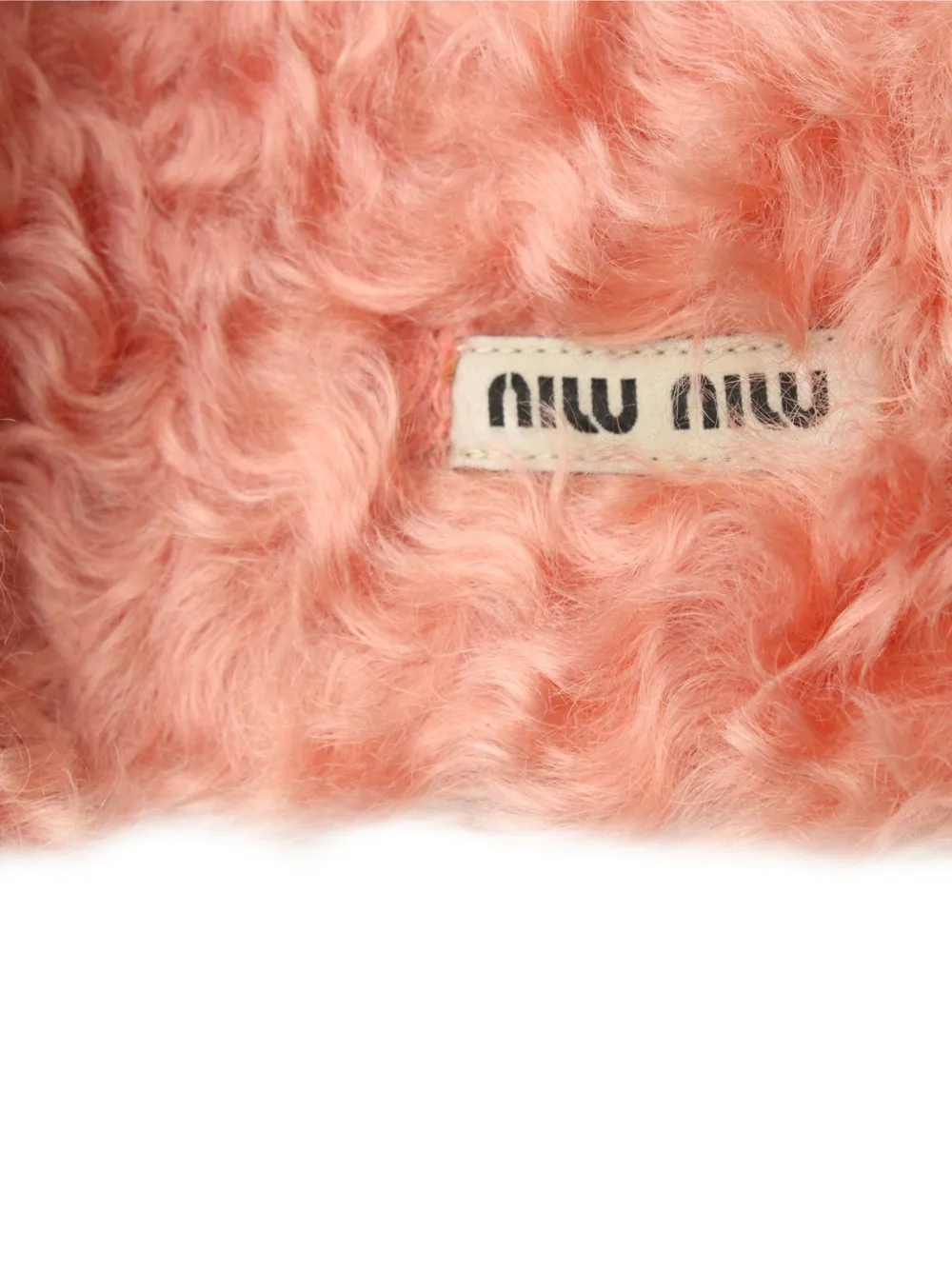 Pre-owned Miu Miu Pearl-embellished Fur Slides In Pink