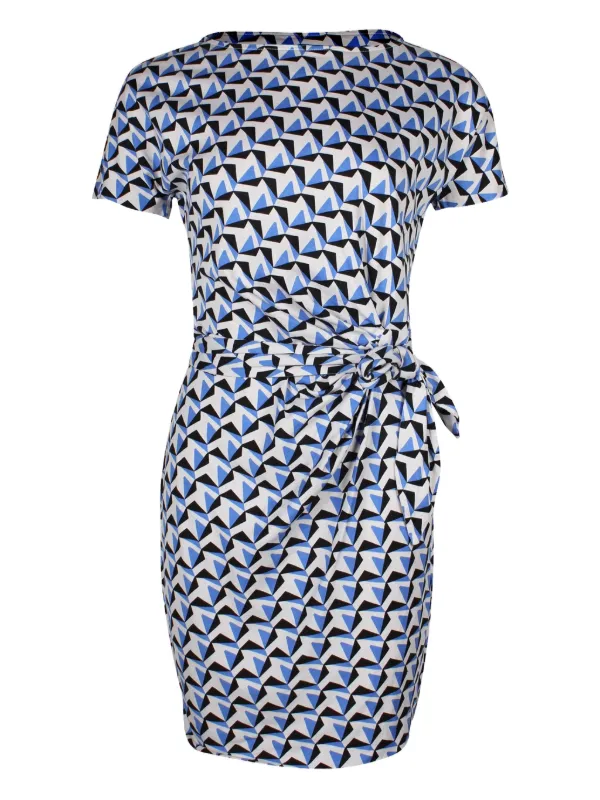 DVF Diane Von Furstenberg Robe Portefeuille à Imprimé Géométrique