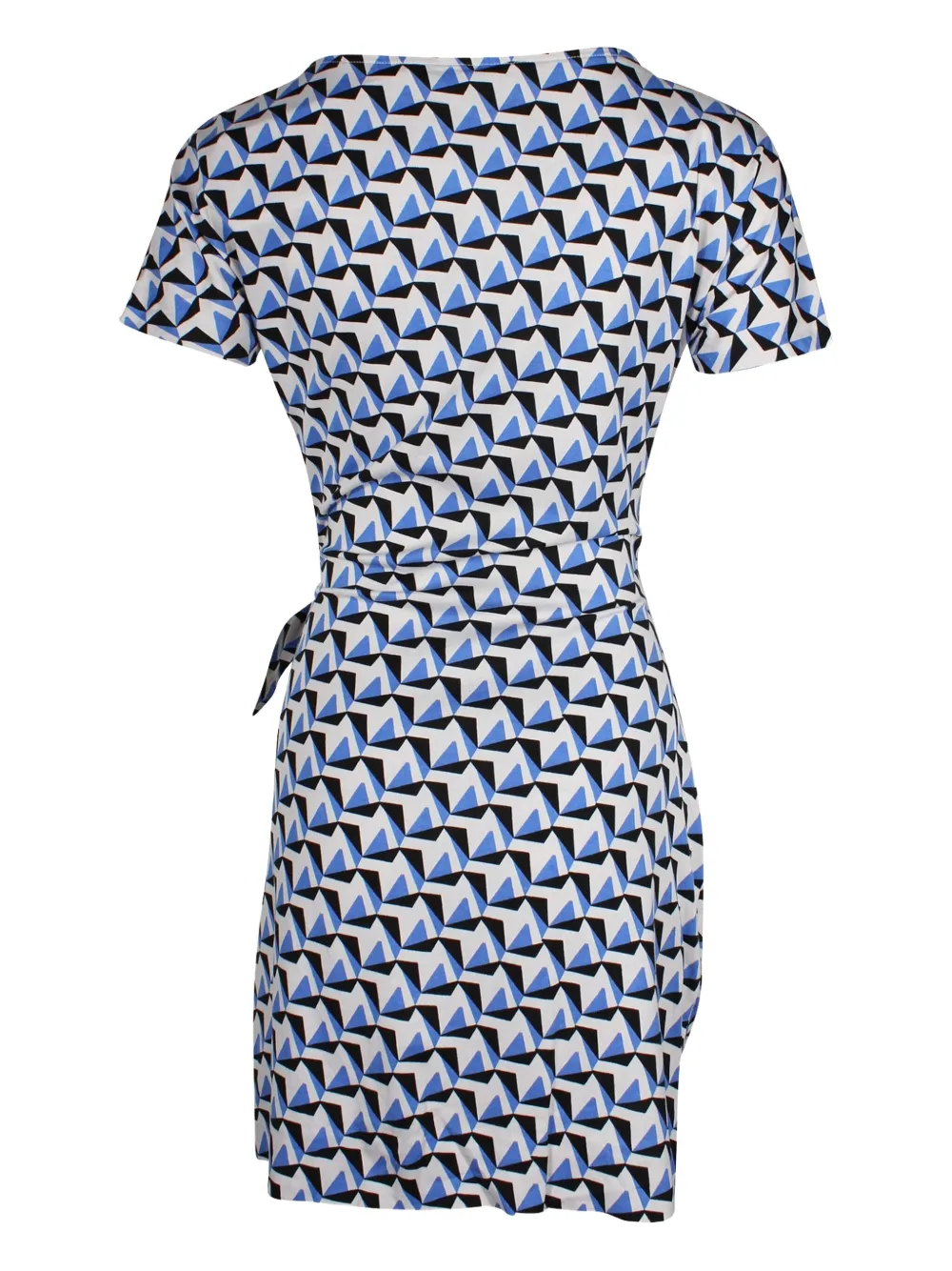 DVF Diane von Furstenberg geometric-print faux-wrap dress - Blauw