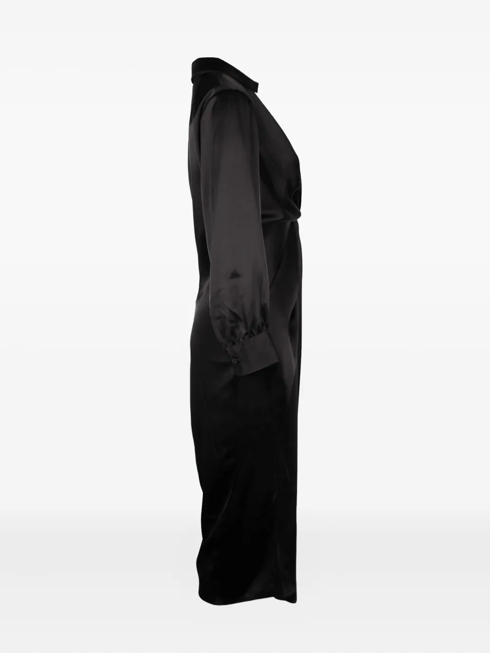Pre-owned Theory Front-twist Midi Dress In Black