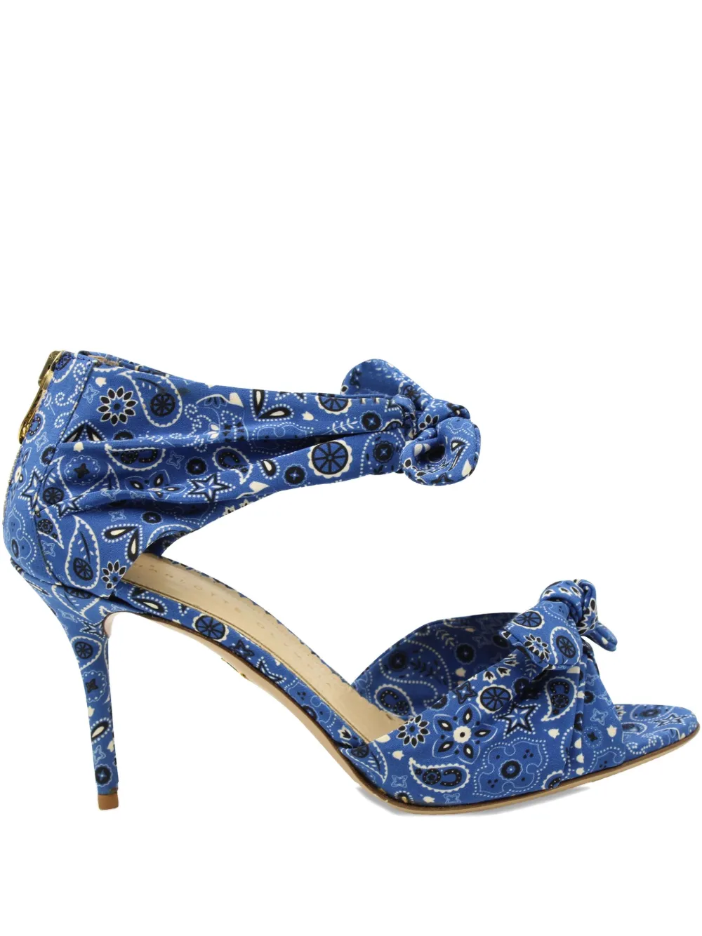 Charlotte Olympia Patty bandana-print sandals - Blu