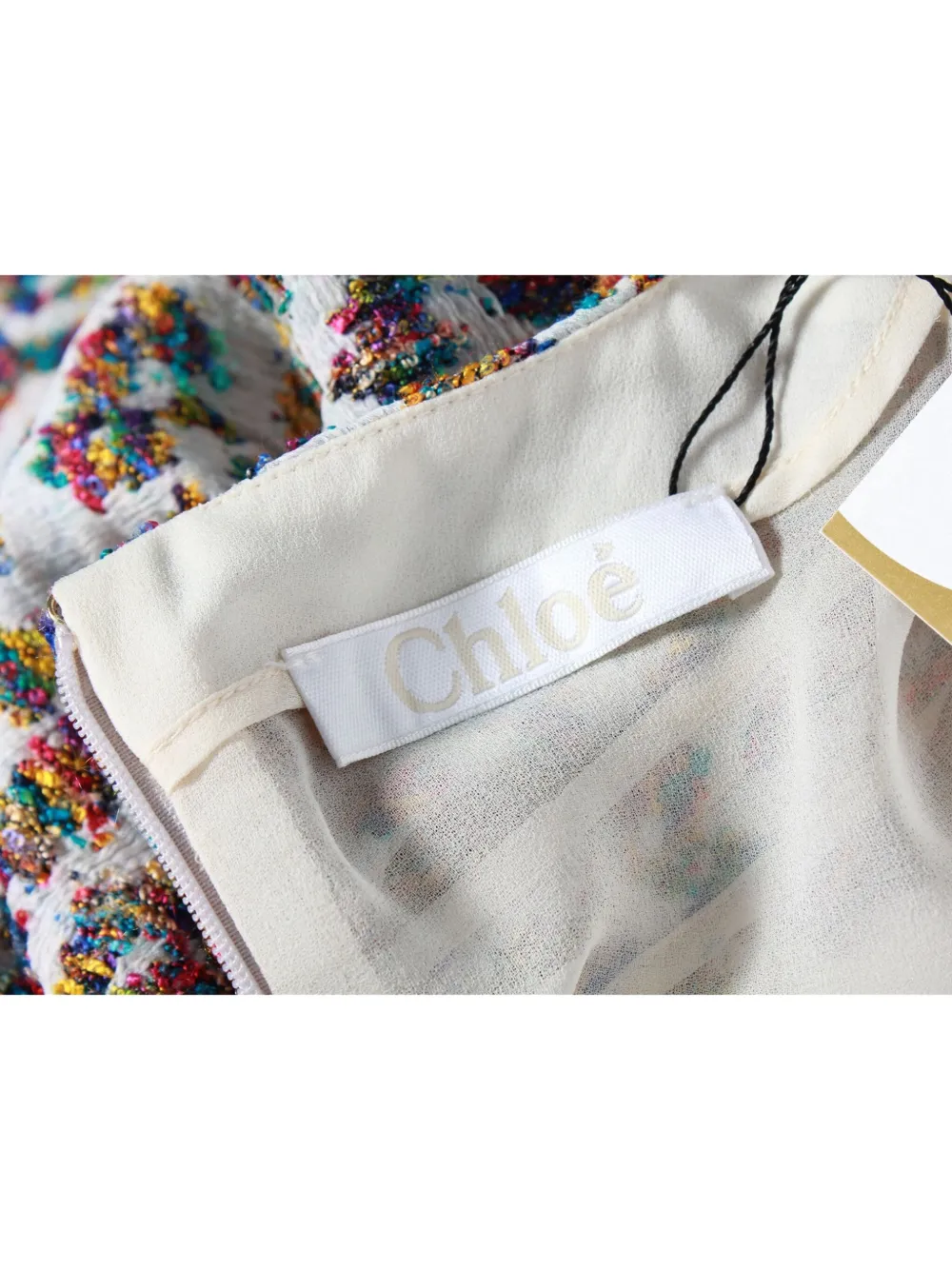 Pre-owned Chloé Vintage Long-sleeve Dress In White