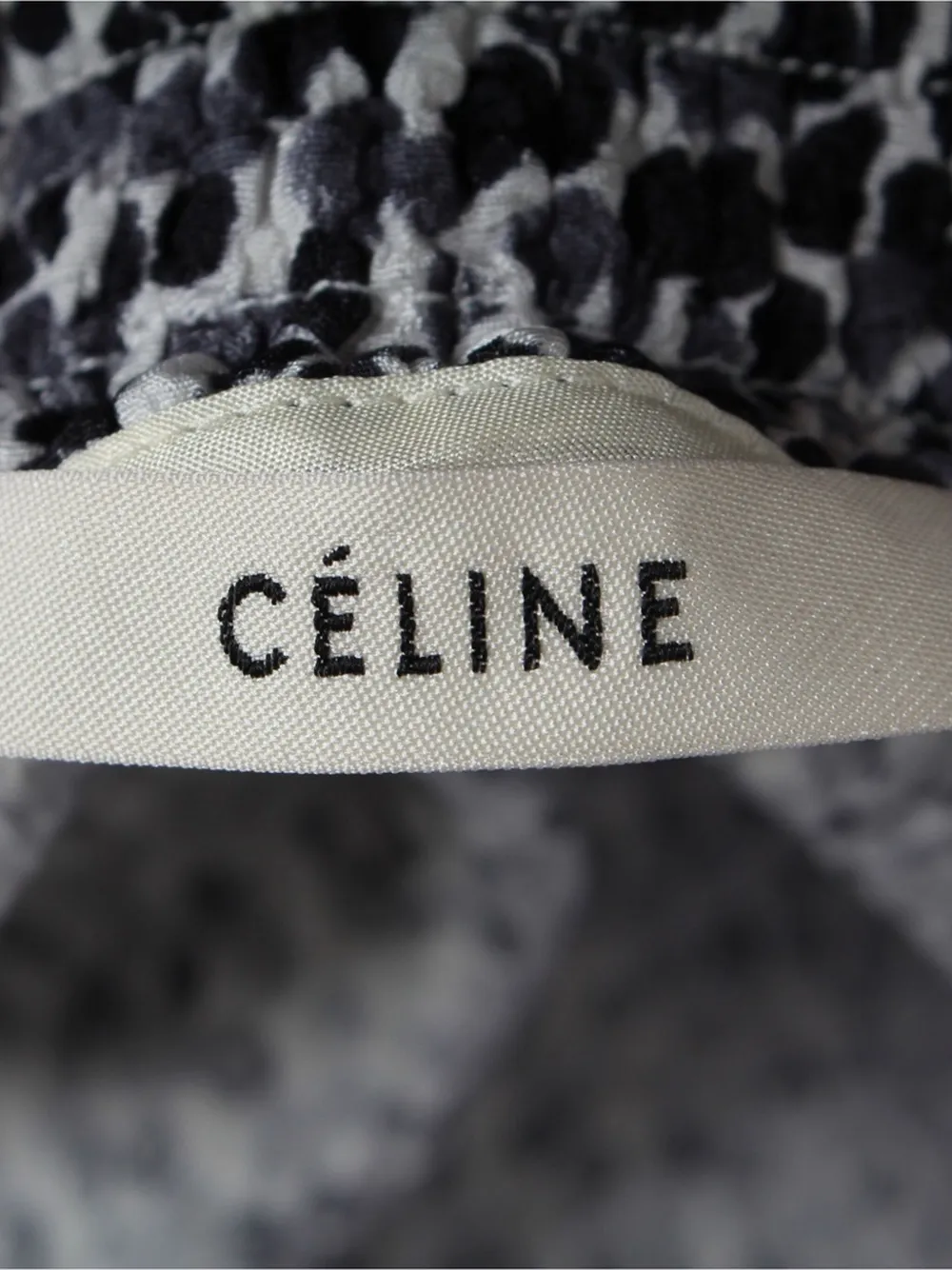 Pre-owned Celine Polka-dot Drawstring Skirt In White