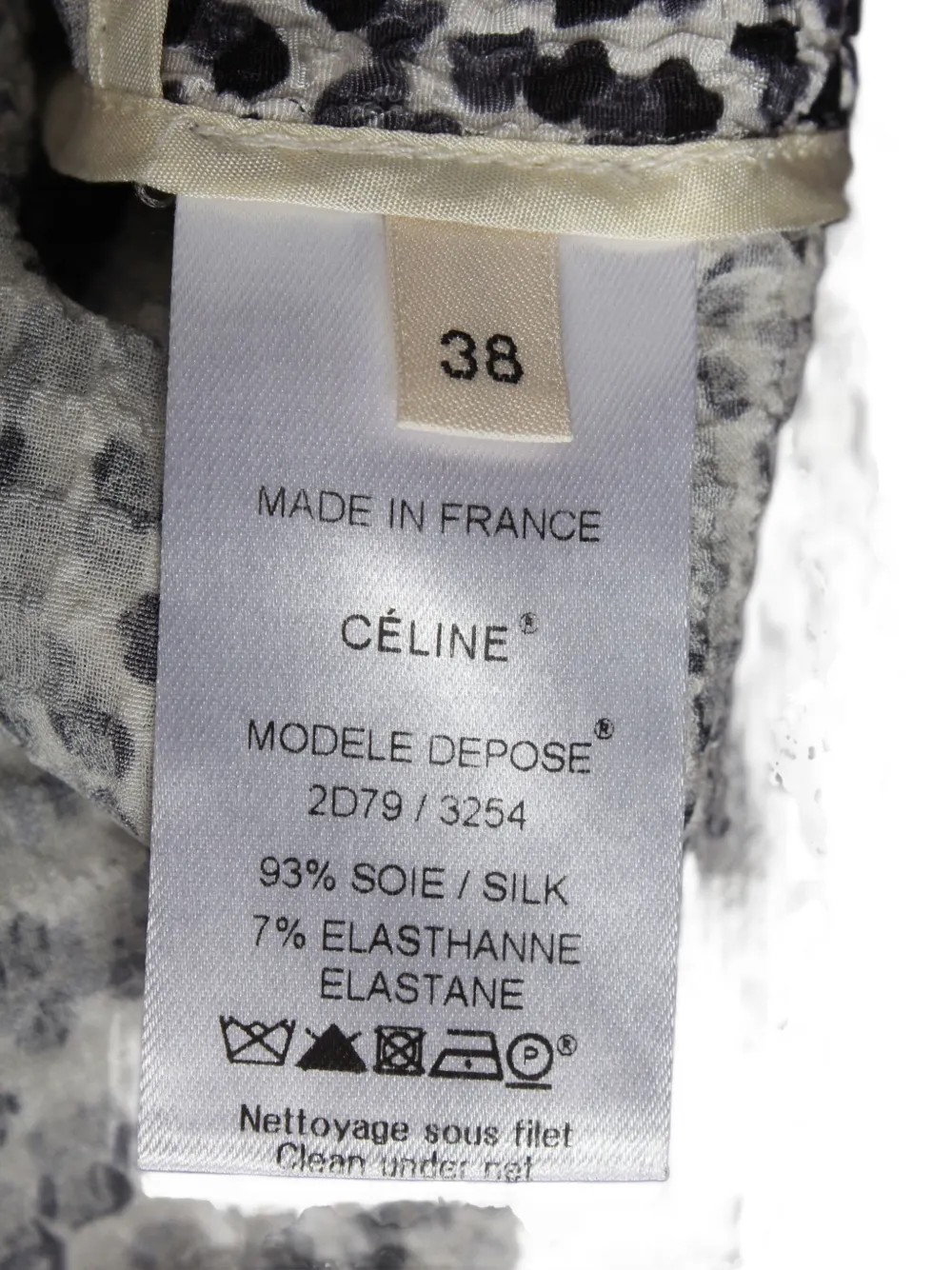 Pre-owned Celine Polka-dot Drawstring Skirt In White