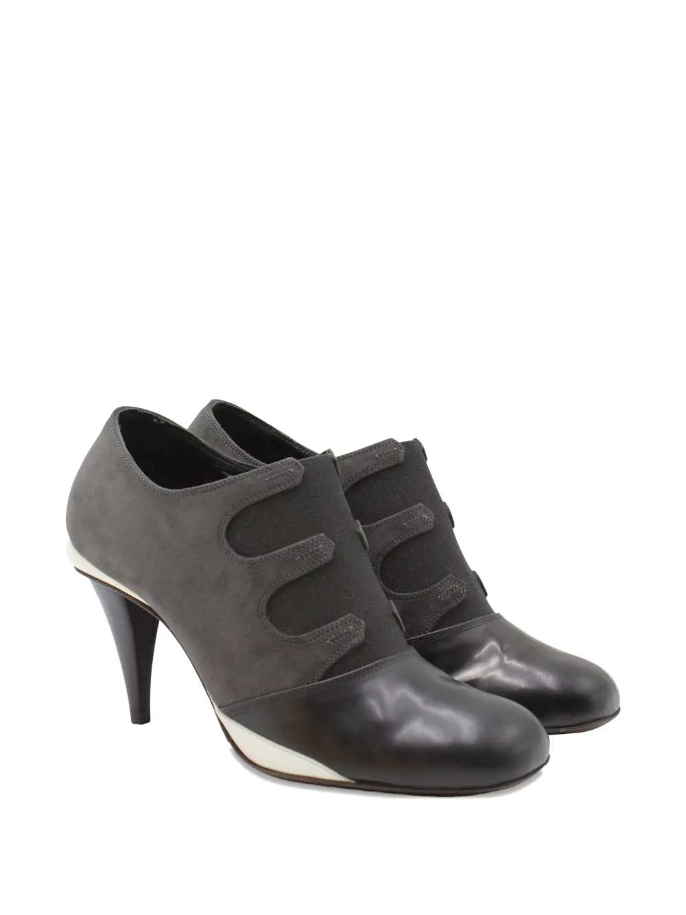 Fendi Pre-Owned suede panelled ankle boots - Grijs
