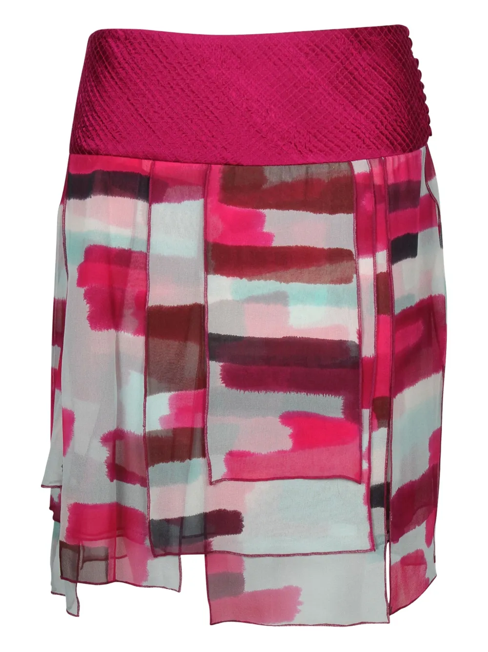 DVF Diane von Furstenberg geometric-print layered mini skirt - Roze