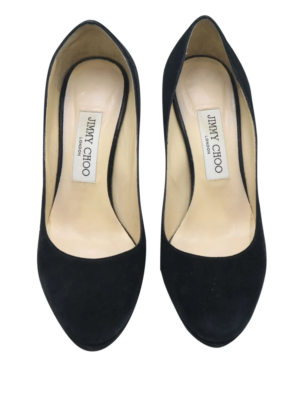 Pre-owned Jimmy Choo Suede Platform Heeled Pumps In Black