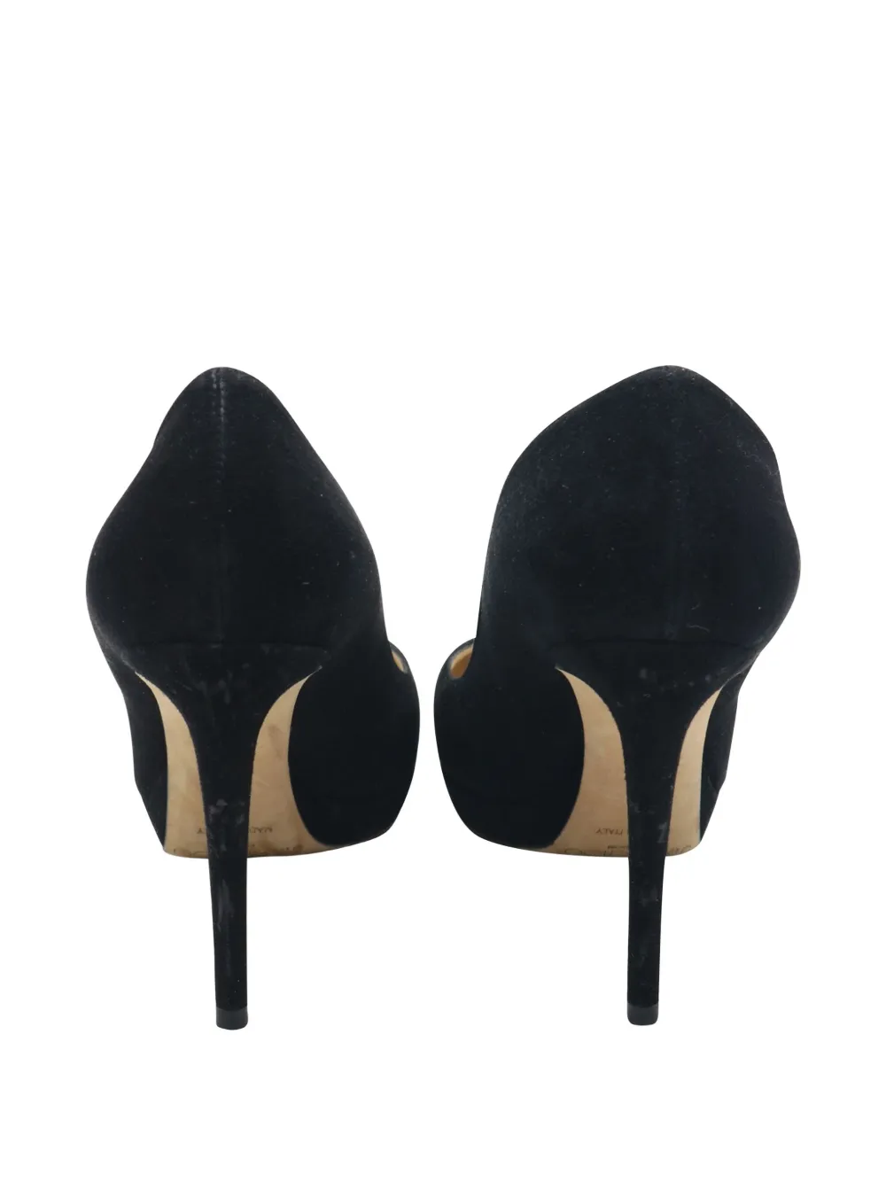 Pre-owned Jimmy Choo Suede Platform Heeled Pumps In Black