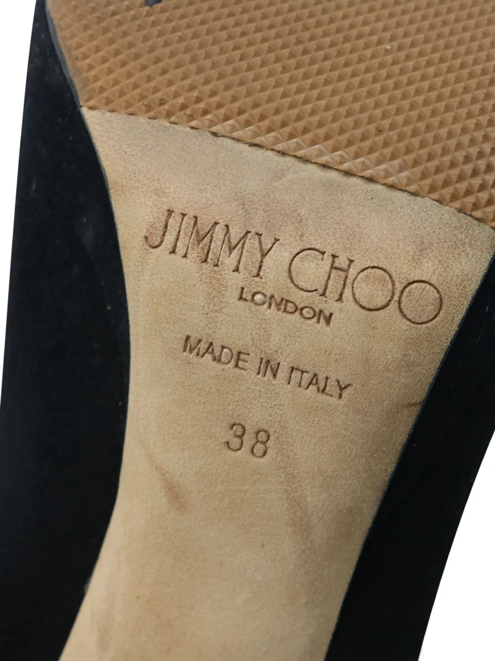Pre-owned Jimmy Choo Suede Platform Heeled Pumps In Black