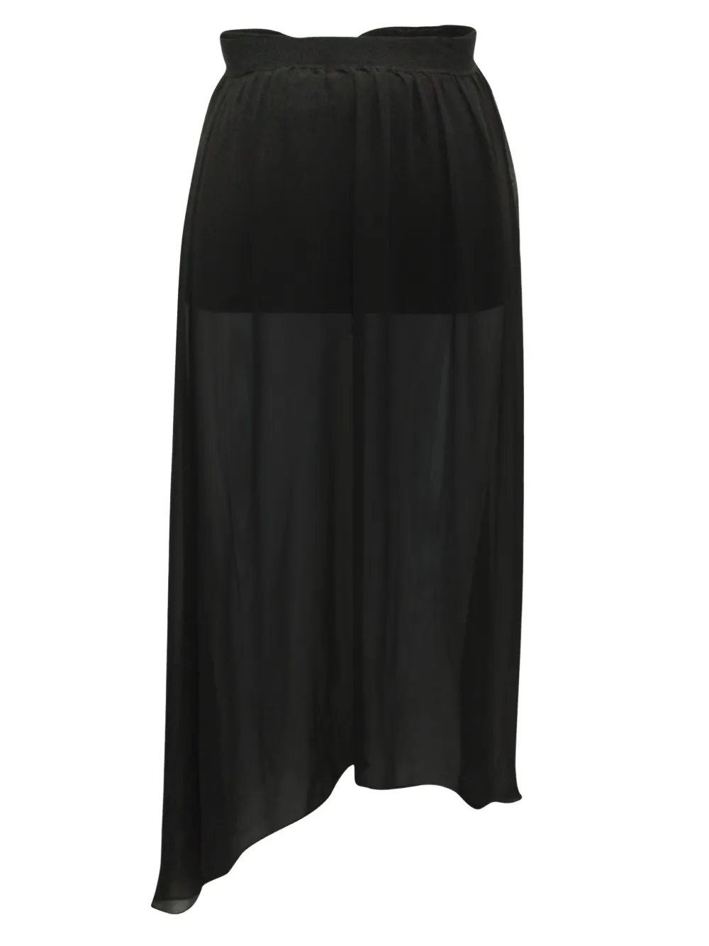alice + olivia ruffle sheer midi skirt | Black | Image 1