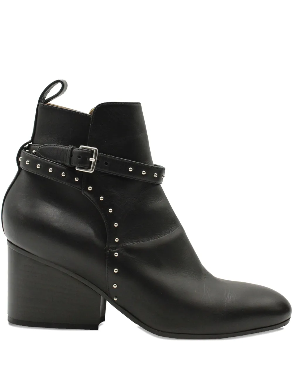 Hermès Pre-Owned leather studded ankle boots - Nero